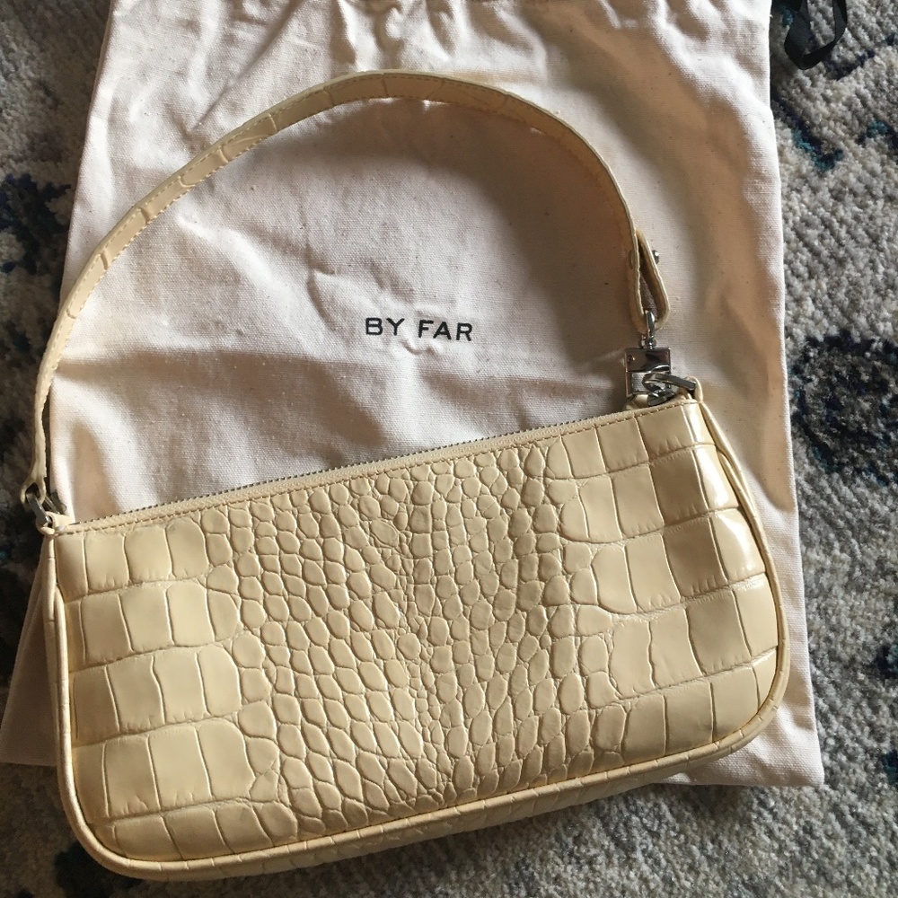BY FAR Croc Rachel Shoulder Bag
